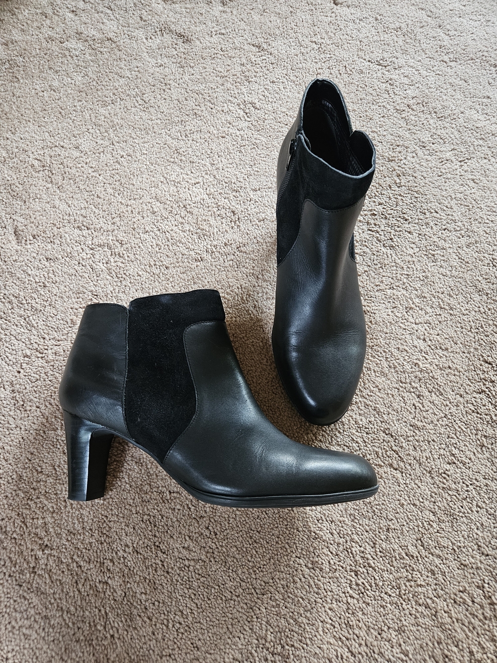 Abeo Vickie Real Leather Ankle Boots - Black - Size 9 N (Narrow)
